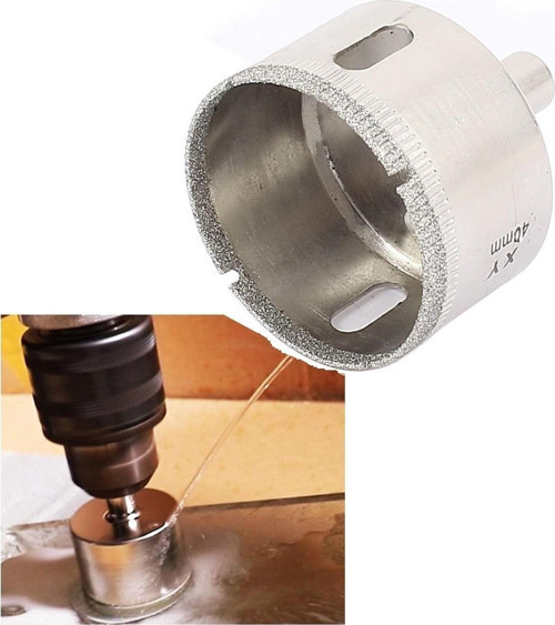 40Mm Mermer Granit Fayans Cam Yuvarlak Delme Panç Elmas Uç Yuvarlak Açma Matkap Için Karot