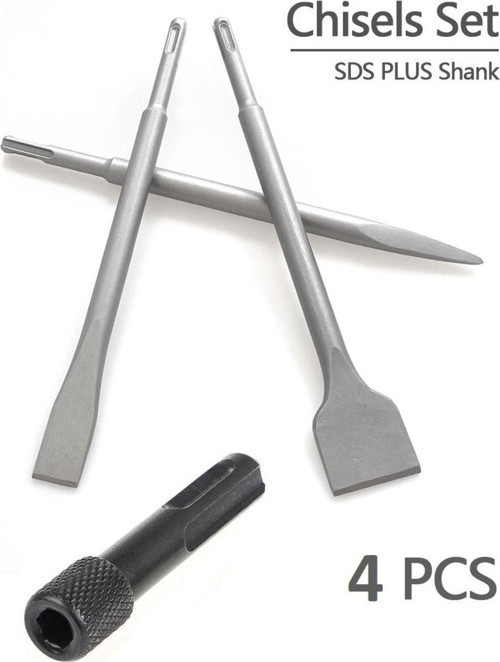 Kırıcı Delici Matkap Için Sds Plus Matkap Uç Seti Murç Keski 1/4 Hex Vidalama Adaptörü 4 Parça