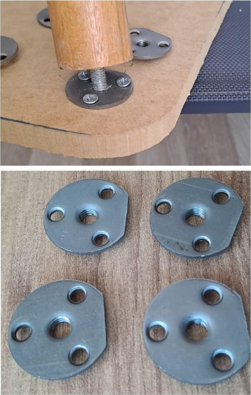 Kanepe Sehpa Masa Için Ahşap Ayak Bağlantı Aparatı Metal Montaj Braketi 4 Adet M8 Girişli