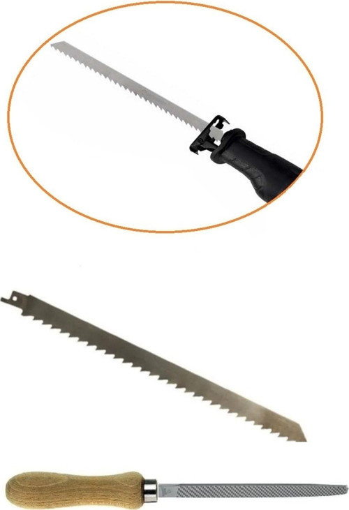 Tilki Kuyruğu Testeresi Ve Bileme Eğesi Kemik Ahşap Buz Odun Kesme Ucu Paslanmaz Çelik 300Mm (30Cm)
