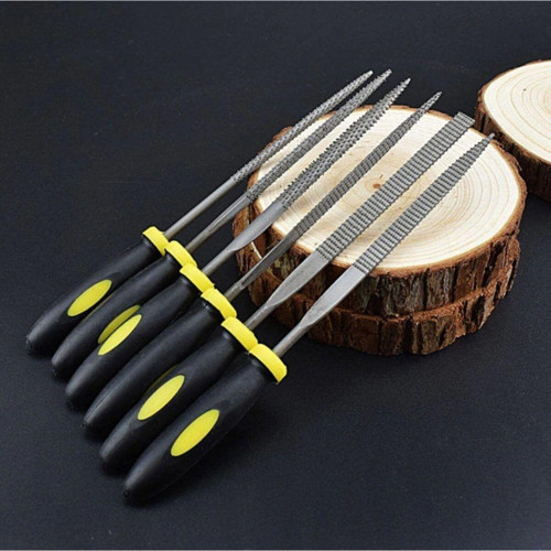 Mini Törpü Eğe Seti Plastik Saplı 14Cm Ahşap Için Törpü 6 Parçalı Karbon Ege Takımı