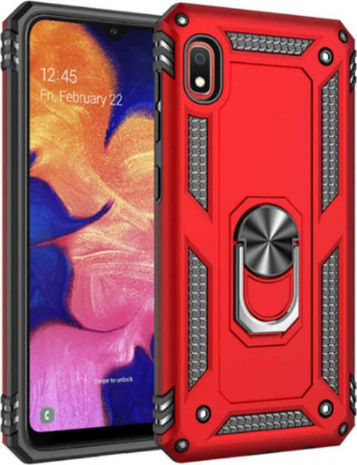 Xiaomi Redmi 7A Kapak Military Yüzüklü Stantlı Panzer Tank Kılıf - Kırmızı