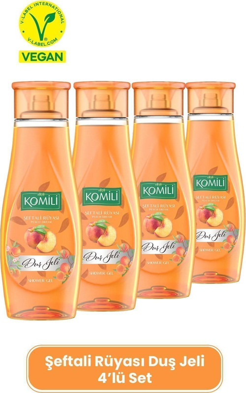 Şeftali Rüyası Vegan Duş Jeli 4'Lü Set - Şeftali Ve Yaz Meyveleri Kokulu - 4 X 500 Ml