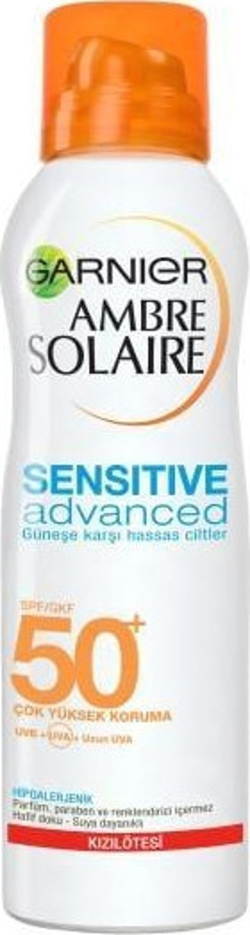 Garnier Ambre Solaire Sensitive Advanced Yağsız Dokulu Güneş Koruyucu Mist Sprey GKF50+ 200Ml