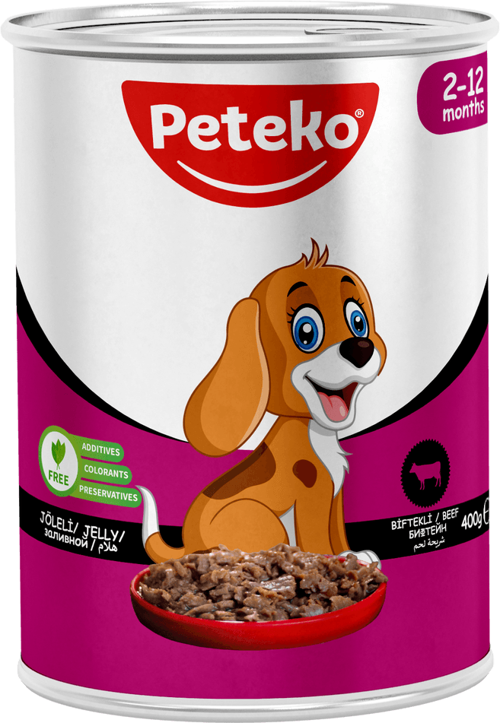 12 ADET PATE PARÇA ETLİ YAVRU KÖPEK MAMASI BİFTEKLİ