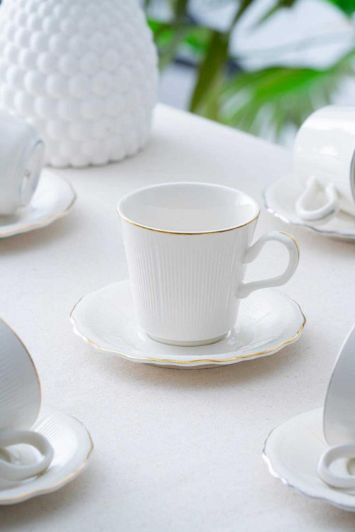 PORWM-06188 Regina Gold 6lı Çay Fincanı Takımı