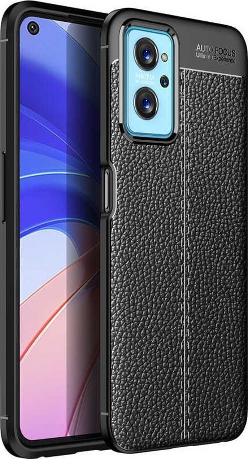 Oppo A36 Kılıf Darbe Korumalı Deri Görünümlü Silikon Arka Kapak - Siyah