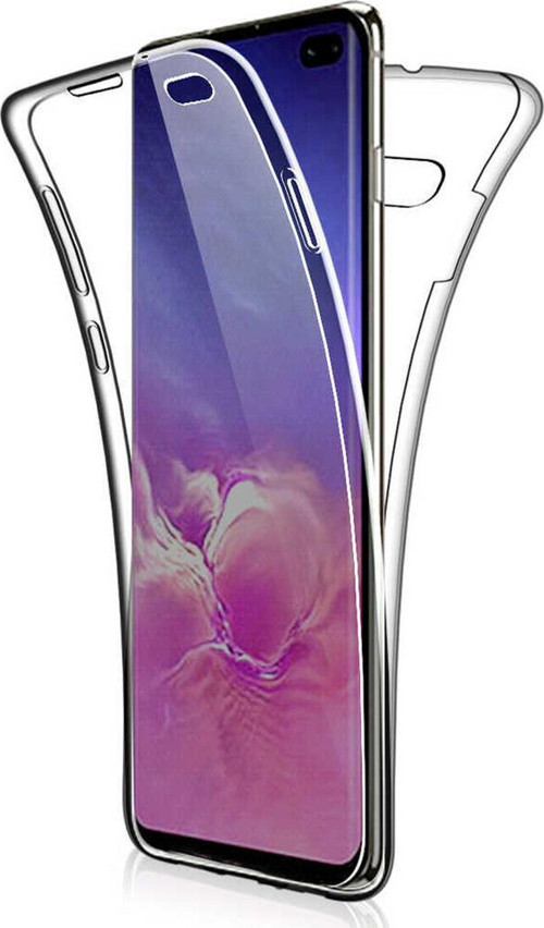 Samsung Galaxy S10 Plus Kapak 360 Derece Ön ve Arka Tam Koruma Şeffaf Silikon Kılıf