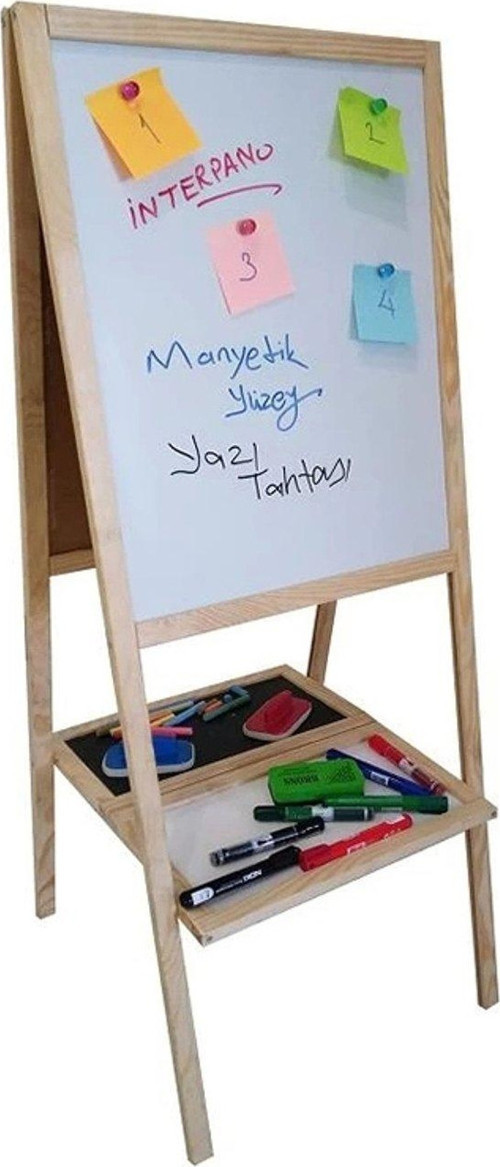 Inter Çift Taraflı Ahşap Çerçeve Yazı Tahtası 40X50Cm INT-715