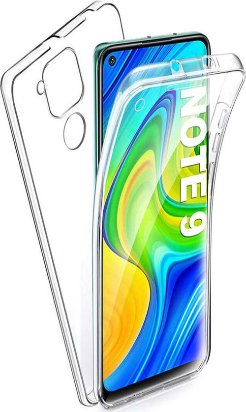 Xiaomi Redmi Note 9 Kapak 360 Derece Ön ve Arka Tam Koruma Şeffaf Silikon Kılıf