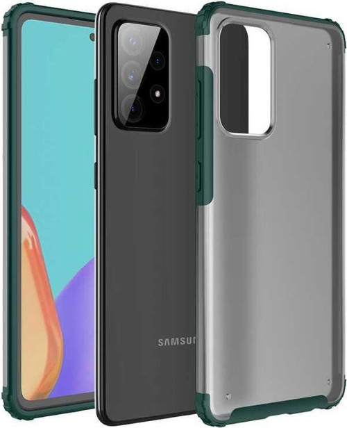 Samsung Galaxy A72 Kılıf Renkli Silikon Kenarlı Köşe Korumalı Private Kapak - Yeşil