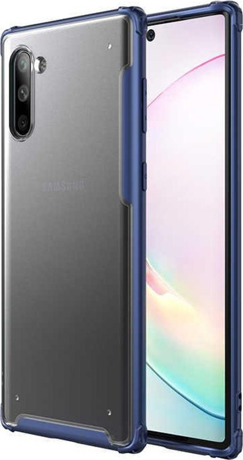 Samsung Galaxy Note 10 Kılıf Renkli Silikon Kenarlı Köşe Korumalı Private Kapak - Lacivert