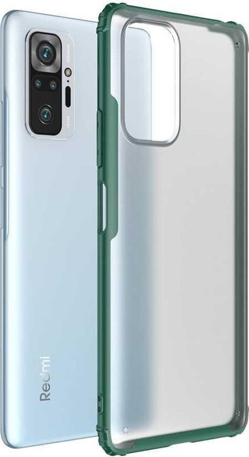 Xiaomi Redmi Note 10 Pro Kılıf Renkli Silikon Kenarlı Köşe Korumalı Private Kapak - Yeşil