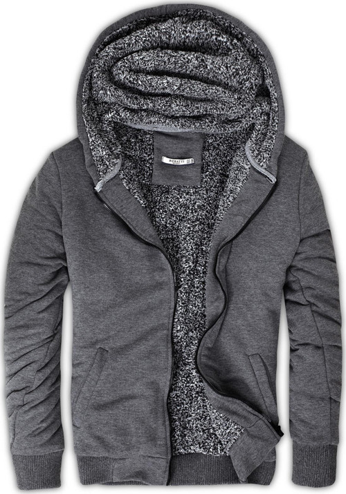 İçi Kürklü Kapüşonlu Slim Fit Erkek Sweat 575708 ANTRASİT