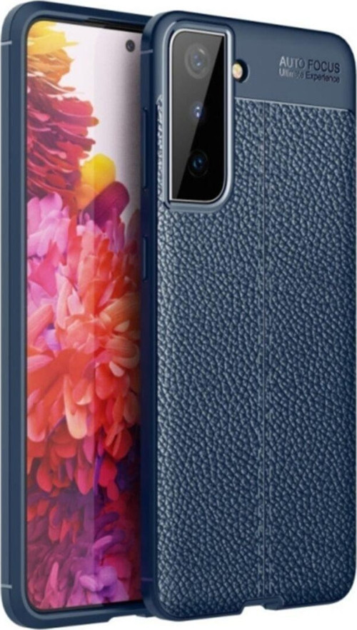 Samsung Galaxy S21 Plus Kılıf Darbe Korumalı Deri Görünümlü Silikon Arka Kapak - Lacivert