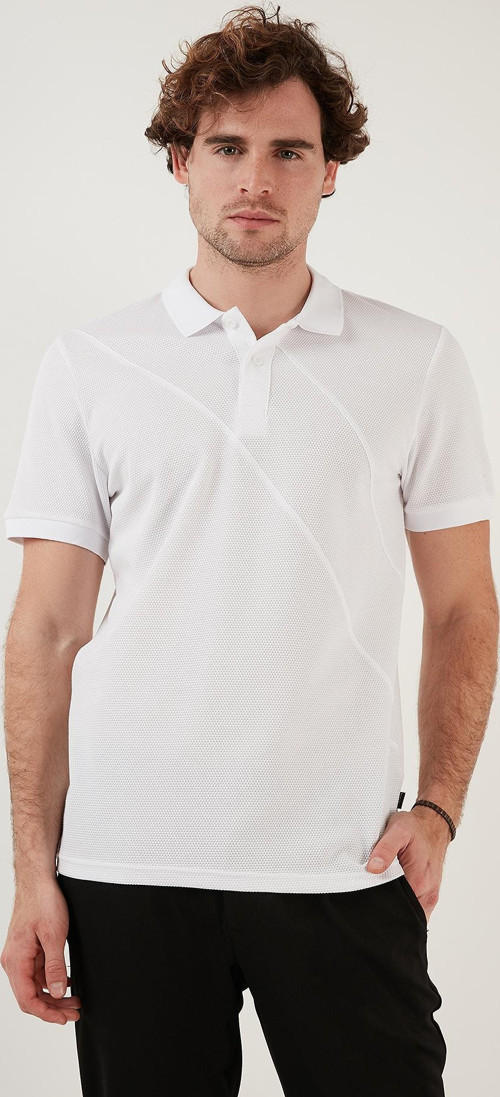 Pamuklu Regular Fit Düğmeli Erkek Polo Yaka T Shirt 5902654 BEYAZ