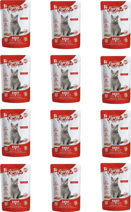 Sığır Etli Yetişkin Yaş Kedi Maması 85 G - 12 Adet