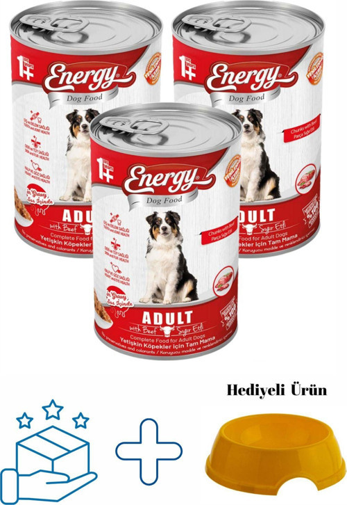 Sığır Etli Yetişkin Yaş Konserve Köpek Maması 400 G - 3 Adet