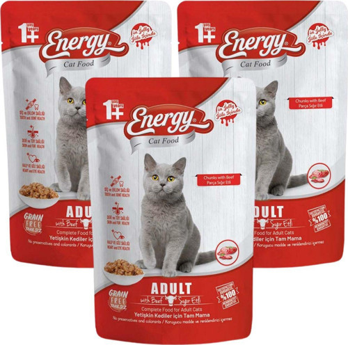 Sığır Etli Yetişkin Yaş Pouch Kedi Maması 85 G - 3 Adet