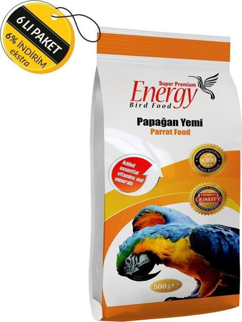 Super Premıum Energy Papağan Yemi 500 G Özel Koli 6 Adet