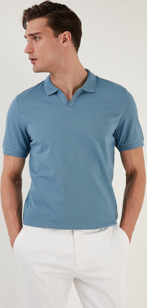 Regular Fit Pamuklu Erkek Polo Yaka T Shirt 5902141 MAVİ