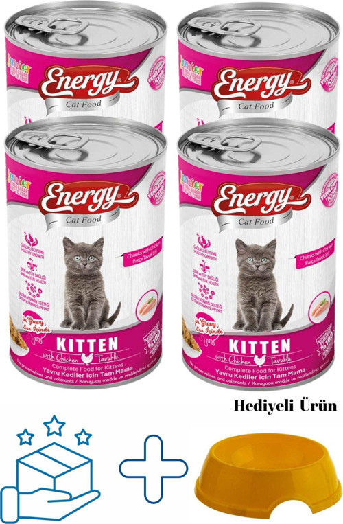 Tavuklu Yavru Yaş Konserve Kedi Maması 400 G - 4 Adet