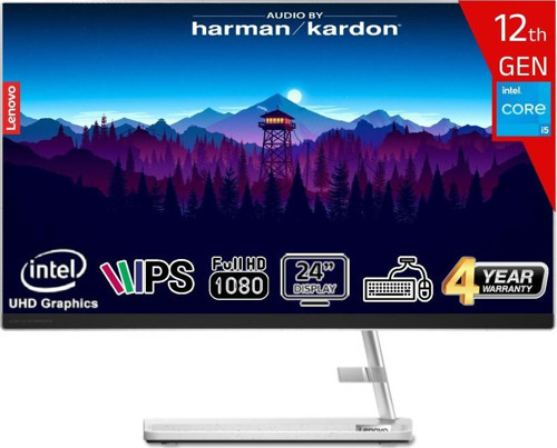 Ideacentre Aıo 3 24IAP7 Intel Core I5-12450H 32GB 512GB SSD Intel UHD Graphics 23.8 Fhd IPS Freedos F0GH01GDTR-32512 Klavye+Mouse Beyaz All In One Bilgisayar