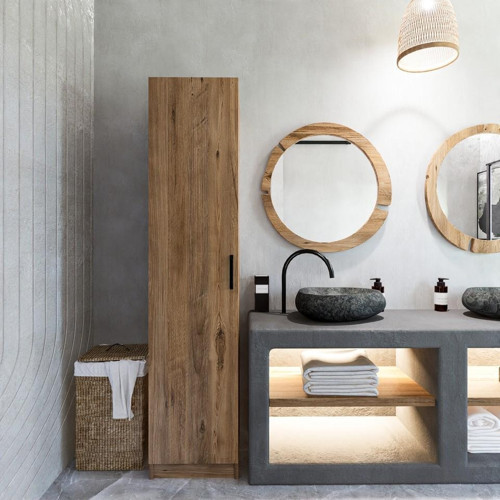 Yaman Atlantik Çam Tek Kapaklı 4 Raflı Çok Amaçlı Mutfak Kiler Ve Banyo Dolabı