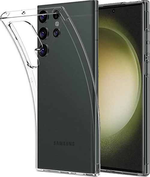 Samsung Galaxy S23 Ultra ile Uyumlu Kapak 1mm Şeffaf Silikon Kılıf