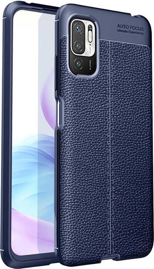 Xiaomi Poco M3 Pro Kılıf Darbe Korumalı Deri Görünümlü Silikon Arka Kapak - Lacivert