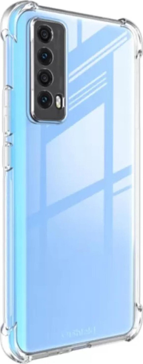 Huawei P Smart 2021 Kapak Kamera Korumalı Şeffaf Airbag Antishock Köşe Korumalı Silikon Şeffaf Kılıf