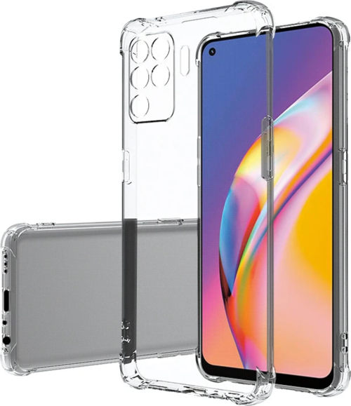 Oppo A94 ile Uyumlu Kapak Kamera Korumalı Şeffaf Airbag Antishock Köşe Korumalı Silikon Şeffaf Kılıf