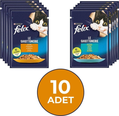 Tavuklu & Ton Balıklı Karışık Yetişkin Kedi Yaş Maması - 85 Gr X 10 Adet