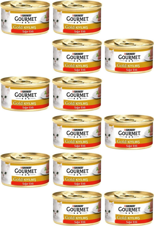 12 Adet Gourmet Gold Kıyılmış Sığır Eti 85 Gr