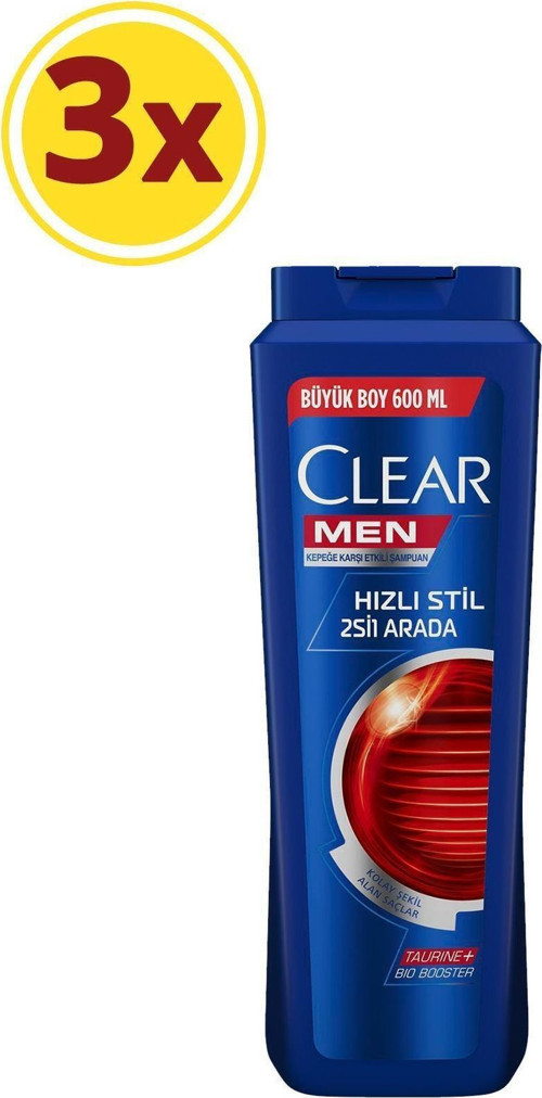 Kepeğe Karşı Etkili Hızlı Stil 2'si 1 Arada Şampuan 600 ML x 3