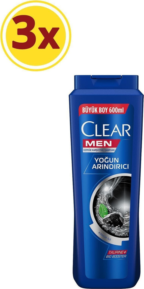 Men Erkek Şampuan Yoğun Arındırıcı Kömür Özlü Kepeğe Karşı Etkili 600 ML x 3