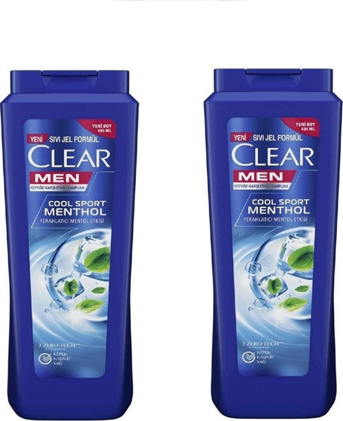 Men Kepeğe Karşı Etkili Şampuan Ferahlatıcı Mentol Etkisi 485 ML x 2