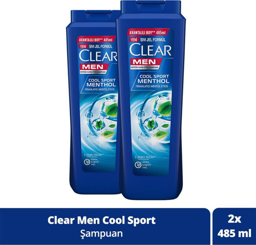 Men Kepeğe Karşı Etkili Şampuan Ferahlatıcı Mentol Etkisi 485 ML x 2