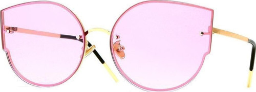Kadın Güneş Gözlüğü Cat Eyes Tasarım Gold Çerceve Pembe Cam