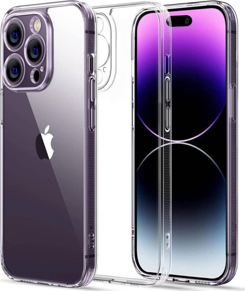 Apple iPhone 14 Pro Kapak Kamera Korumalı Tıpalı Silikon Şeffaf Kılıf
