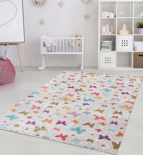 Modern Desenlerde Kadife Dokulu Lastikli Süngerli Kaymaz Yıkanabilir Halı Örtüsü - 9 M2