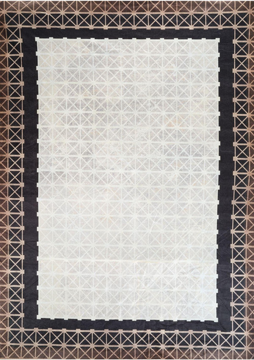 Kadife Dokulu Lastikli Süngerli Kaymaz Yıkanabilir Modern Desenlerde Halı Örtüsü- 6 M2