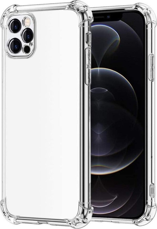 Apple iPhone 12 Pro Kapak Kamera Korumalı Antişok Airbag Köşe Korumalı Silikon Şeffaf Kılıf