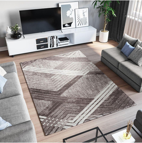 Modern Desenlerde Kadife Dokulu Lastikli Süngerli Kaymaz Yıkanabilir Halı Örtüsü - 12 M2