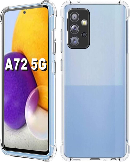 Samsung Galaxy A72 Kapak Kamera Korumalı Antişok Airbag Köşe Korumalı Silikon Şeffaf Kılıf