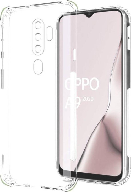 Oppo A9 2020 Kapak Kamera Korumalı Antişok Airbag Köşe Korumalı Silikon Şeffaf Kılıf