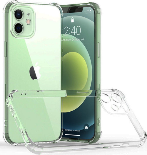Apple iPhone 12 Kapak Kamera Korumalı Antişok Airbag Köşe Korumalı Silikon Şeffaf Kılıf