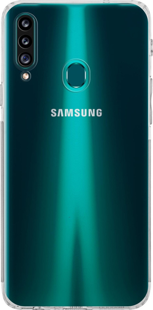 Samsung Galaxy A20s Kapak Kamera Korumalı Tıpalı Şeffaf Silikon Kılıf