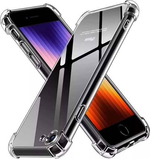 Apple iPhone SE 2 2020 Kapak Kamera Korumalı Antişok Airbag Köşe Korumalı Silikon Şeffaf Kılıf