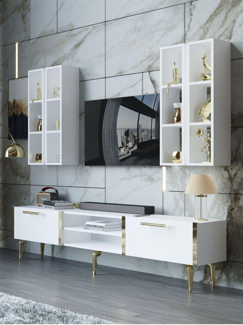 Festival Tv Ünitesi G3001-1-Y1-D1 Gold Beyaz